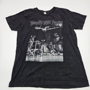 Twenty One Pilots Band T Shirt Black Graphic Print Short Sleeve